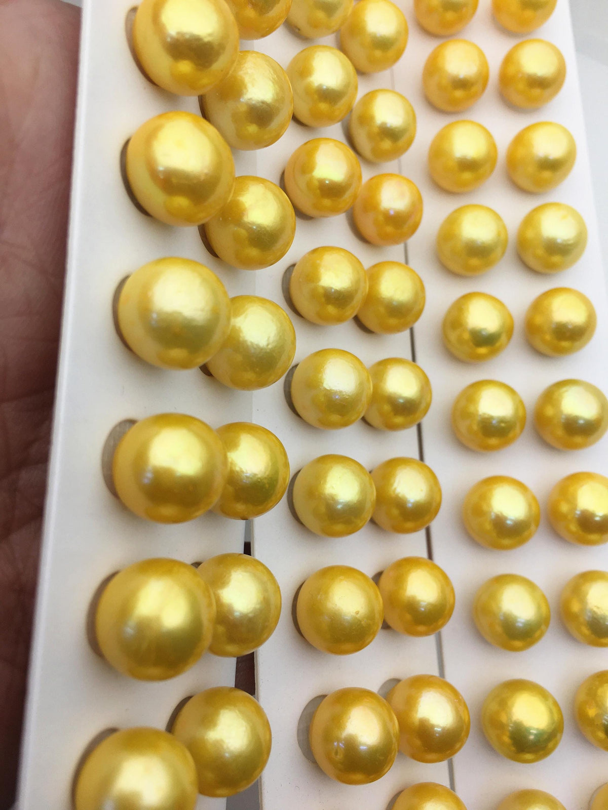 5 pairs AA+ 11-12mm Yellow Round edison freshwater pearl Pair,half hole,ED11-2A-2