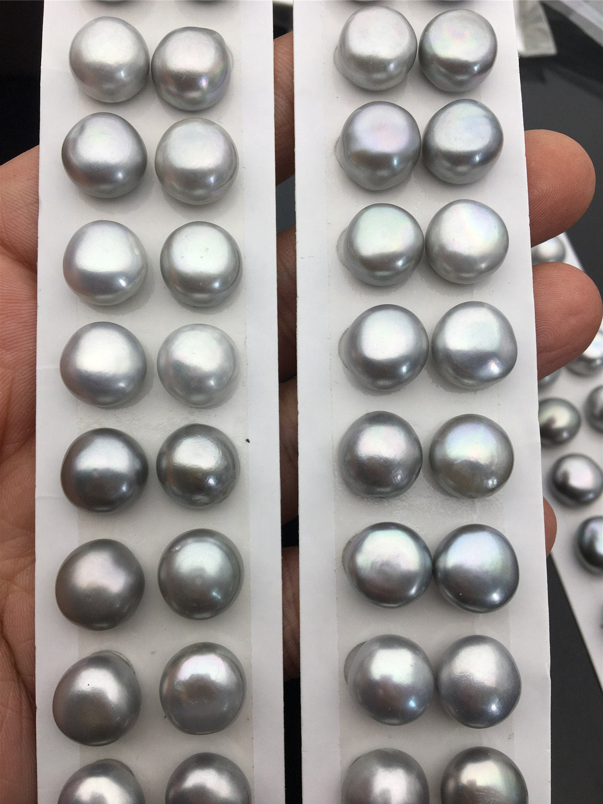 AAA 11.5-12mm Gray baroque button freshwater pearls,round button pearl pairs,pearl earring,pearl stud,BTN11-3A-14