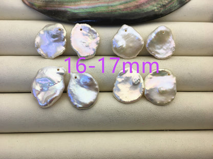 1 pair AAA 10-20mm White keshi Freshwater Pearl White loose Beads Pair,wholesale,0.9mm top side hole,ZS-103-37-47