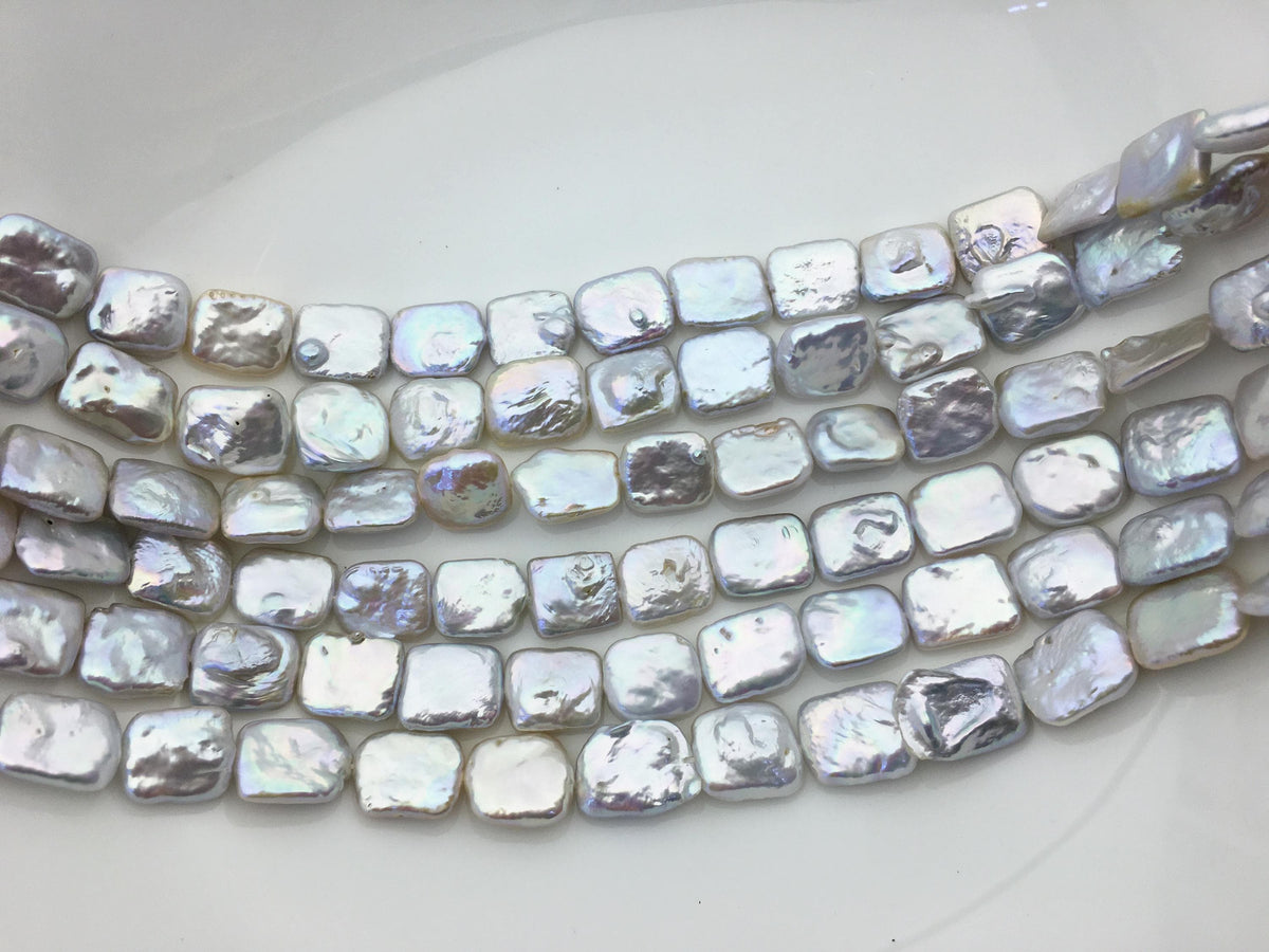 AAA 11-13x15-17mm White Rectangle Block Freshwater Pearl,ZS-119-1