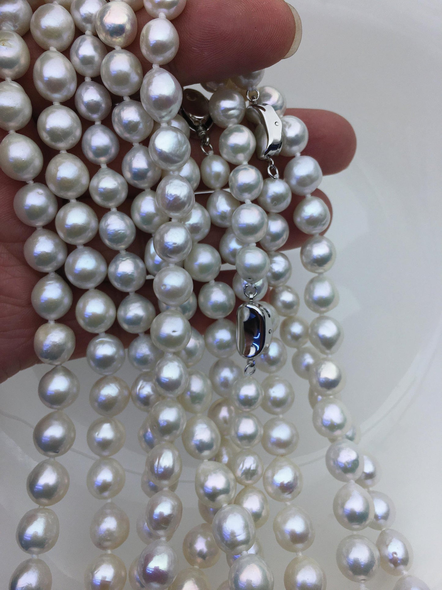 High Luster!17.5'' AAA 8-10mm white baroque drop edison freshwater Pearl necklace,genuine Natural Pearl Necklace,NPN1-T30-2