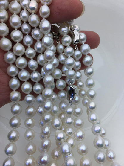 High Luster!17.5'' AAA 8-10mm white baroque drop edison freshwater Pearl necklace,genuine Natural Pearl Necklace,NPN1-T30-2