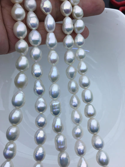 AAA 9-11mm white long rice freshwater pearls,Christmas,Valentine's Day gift,for pearl necklace,Love,Happiness,LR10-T13
