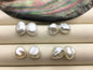 1 pair AAA+ 10-11mm White Thick keshi pearls Pair,for make stud earrings,baroque pearl,loose pearl beads,very high luster,ZS-127-62-27