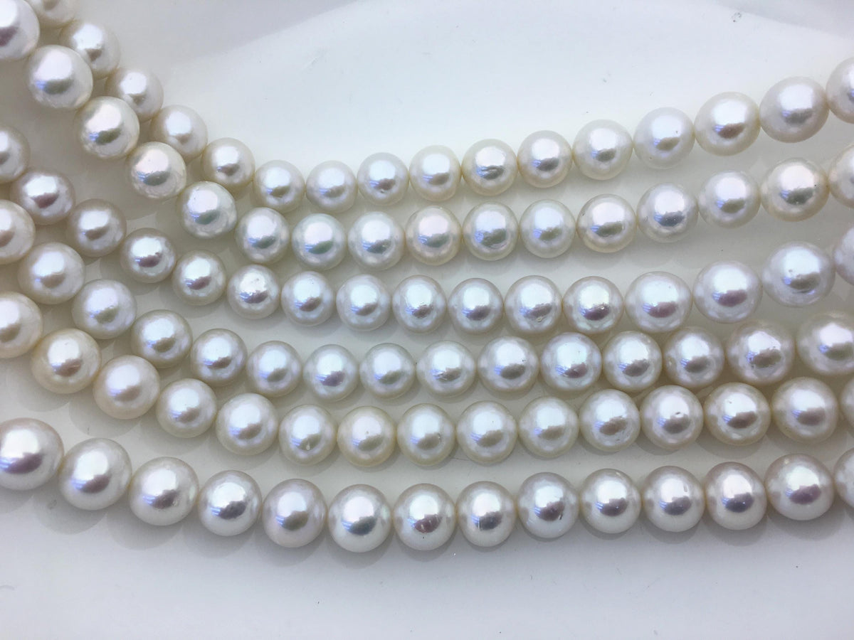 AAA- 10-12mm white round freshwater pearls,loose pearl beads,round pearl string,pearl necklace DIY jewelry material,RP11-3A-6