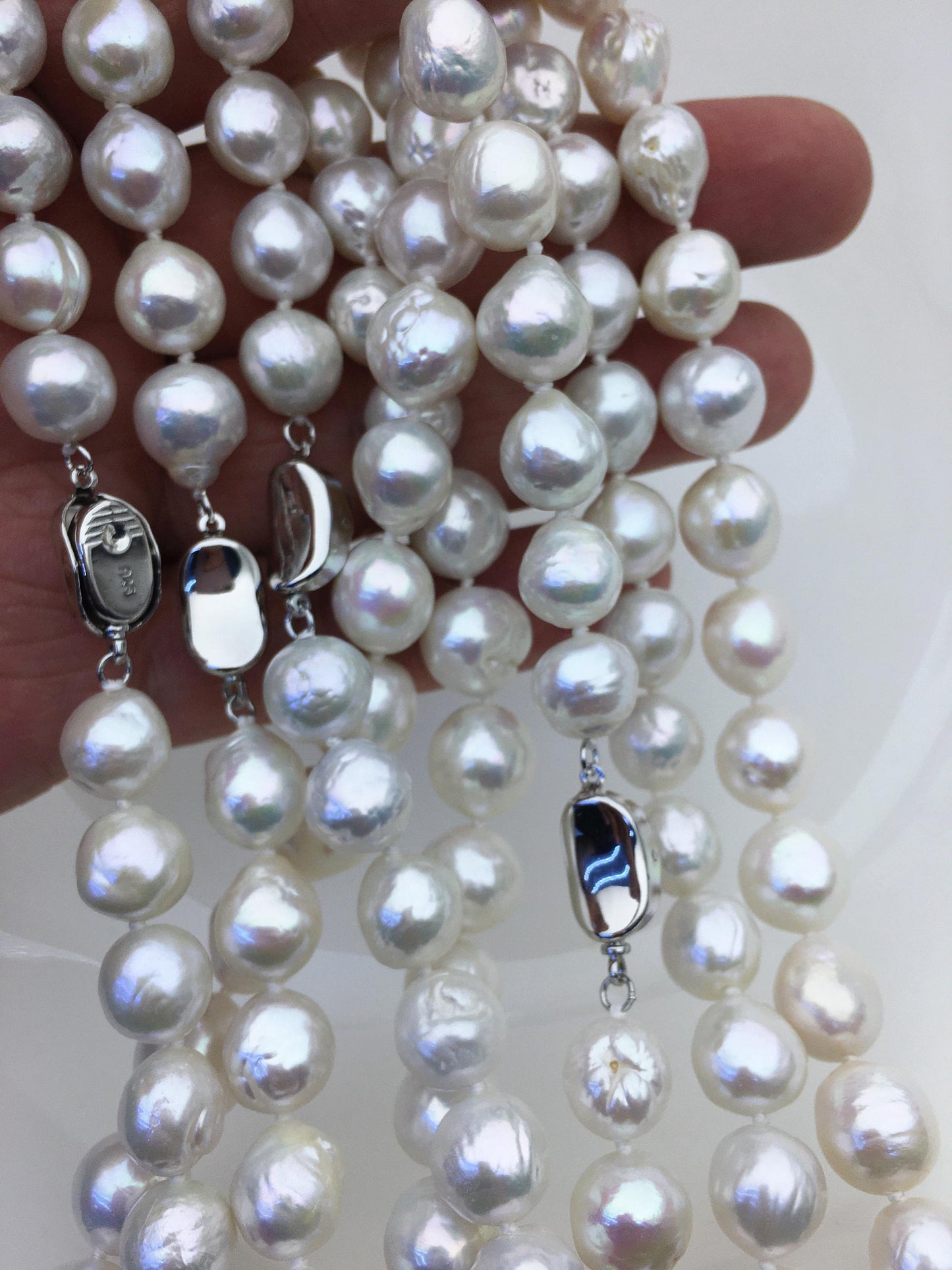 17.5'' AA+ 9-11mm white baroque drop edison freshwater Pearl necklace,genuine Natural Pearl Necklace,NPN1-T30-6