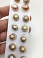 7pairs AAA 11-12mm Natural Bronze baroque drop edison freshwater pearl Pair,top half hole,ED11-3A-2-36