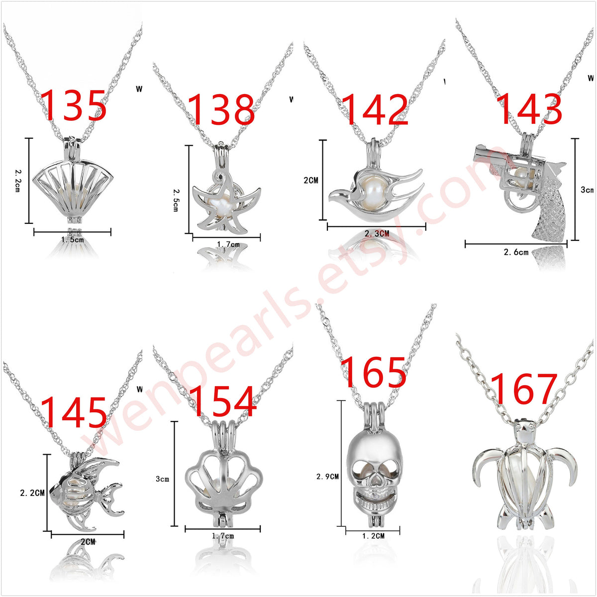 New 2PCS Cage Freshwater Pearl Pendant with Chain,Pearl Cage Pendant Necklace,Locket Cage pendants For Pearl Oysters With Pearls,AAL-001