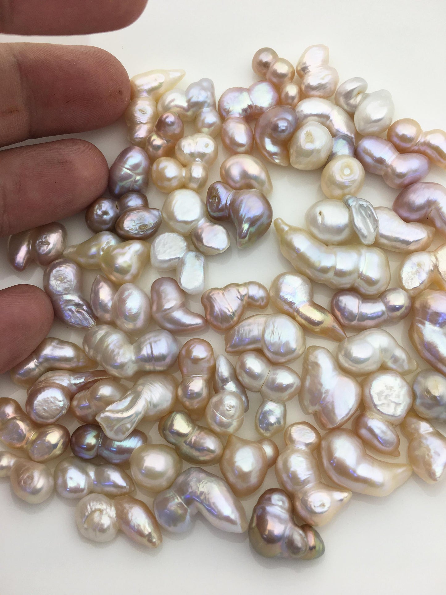 57pcs AAA 7-12mm natural color baroque freshwater pearls, no hole,ZS-T54