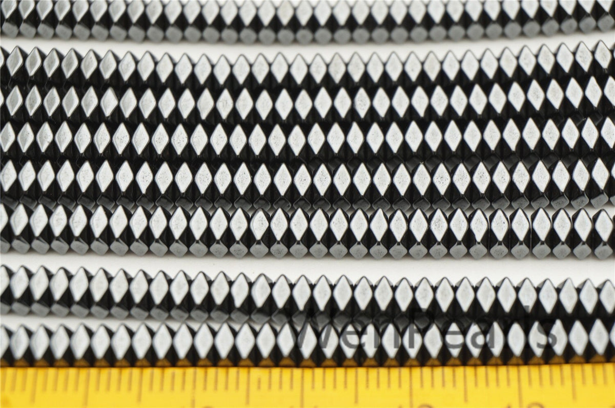 Hematite,2x4mm diamond Beads,AAA, 200 beads,15.5 inches,G50-DM24-001