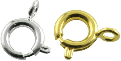 10pcs 5mmx8mm Sterling Silver Clasp Spring Ring clasp Closed Loop clasp,White yellow Rose Gold clasp,ASL-CL-017