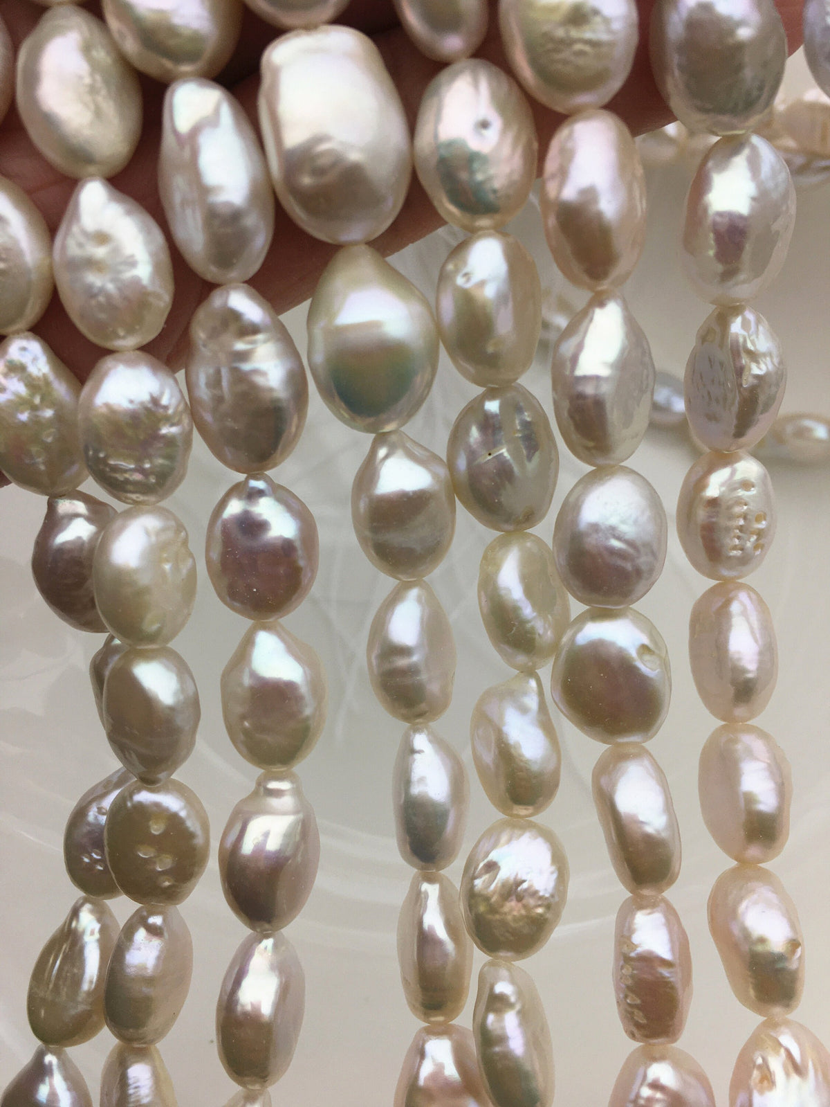 AA 9-11mm White ellipse Freshwater Pearl,ZS-119-9