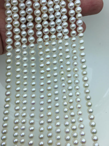 AAA 5.5-6mm white round freshwater pearls,white freshwater round loose pearl wholesale,tiny pearl supply,RP5-3A-8