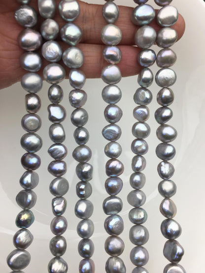 AA 9.3-10.3mm gray nugget freshwater pearls,Cultured pearl,diy pearl beads,Irregular Beads for Pearl Necklace,LM10-T16