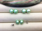AAA 8-8.5mm Green Pearl earrings,Sterling Silver,Peacock Green Fresh Water Pearl Studs,Green pearl earring,SE1-T8