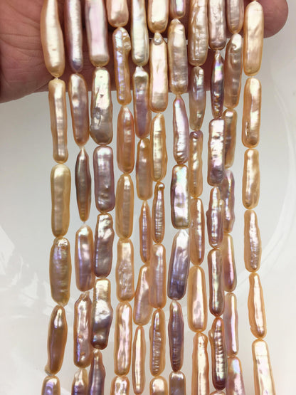 15.5'' AAA 6-7mm Natural Orange thick rectangle pearls,ZS-80-25-3