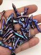 62pcs AAA 3-7mm black blue biwa keshi Freshwater Pearls, no hole,ZS-80-1-29