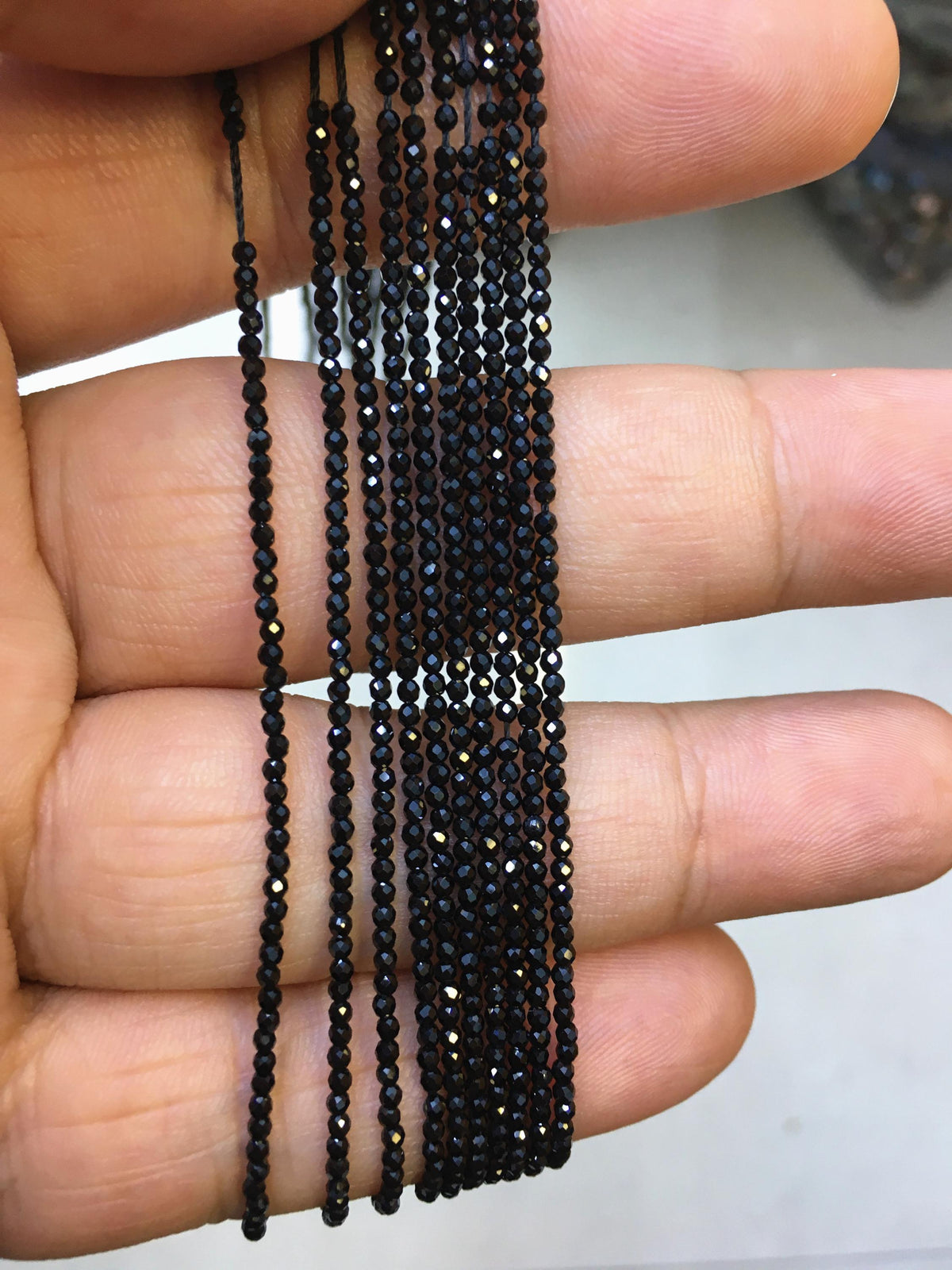 15'' AAA 1.6*1.6mm High Luster Black Spinel Rondelle Faceted,Semi Precious stone,SP-R1-001