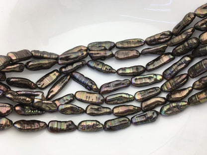 AA+ 11-13mm big black thick biwa Pearl Necklace,Genuine Fresh Water Pearl,Wedding Necklace,Mothers Day,ZS-80-10-12