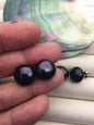 AA+ 13.5-14mm Very Big Black Buttom Round Pearl stud earrings,SE1-069-3