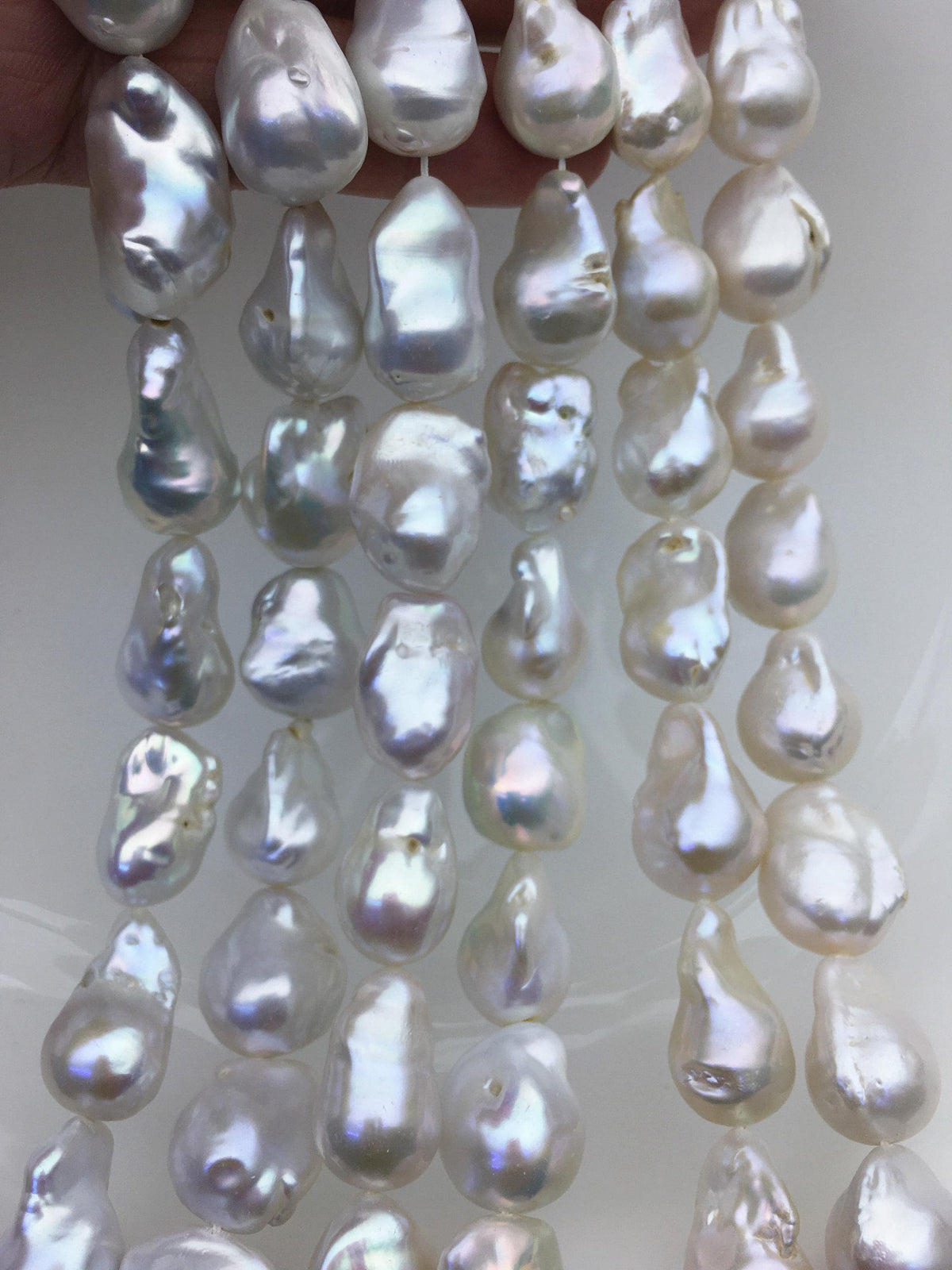 15.5'' AA+ 13-16mm white flame ball freshwater pearl,FL15-2A-5-87