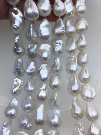 15.5'' AA+ 13-16mm white flame ball freshwater pearl,FL15-2A-5-87