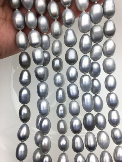 32'' AA+ 9.5-10mm gray rice pearl Necklace,NPN1-T20