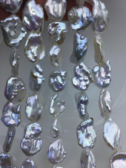 AA+ 16-18mm big white keshi Freshwater Pearl,ZS-200-6
