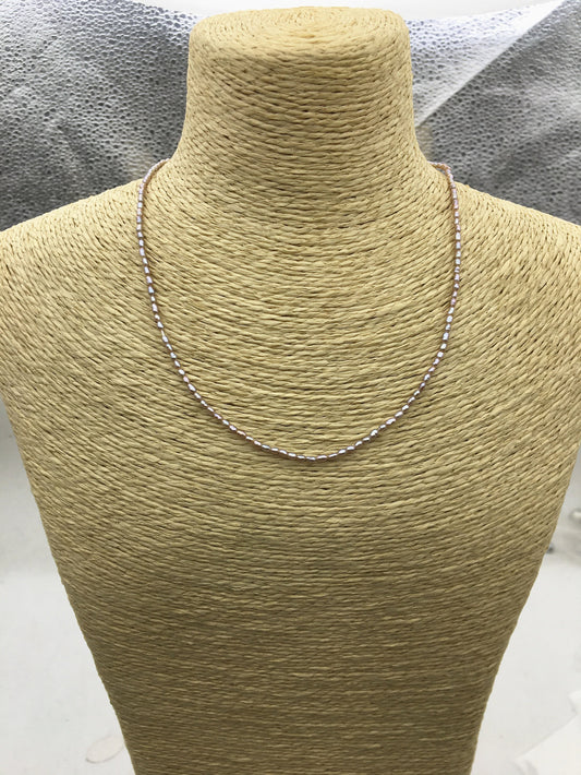 14.5+2'' AA+ 1.8-2mm tiny gray rice freshwater Pearl necklace,genuine freshwater Pearl necklace,Natural Pearl Necklace,NPN1-146