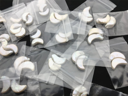 1 pair AAA 8-9x16-18mm White Moon Banana Shape Freshwater Pearl White loose Beads Pair,wholesale,ZS-103-37-6