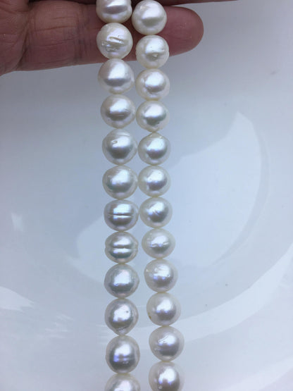 AA 9-11mm white button freshwater pearls,full strand,Rondelle pearl Beads,loose freshwater pearl,SM10-T2