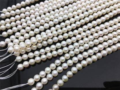 AA+ 7mm white round freshwater pearls,loose pearl beads material,round pearl wholesale china,RP7-2AY-WBa-1