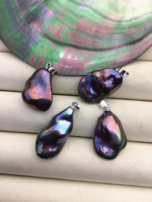 1pc AAA 13-16mm Black Rainbow Baroque Coin Baroque pearl pendant,NC1-T16-63
