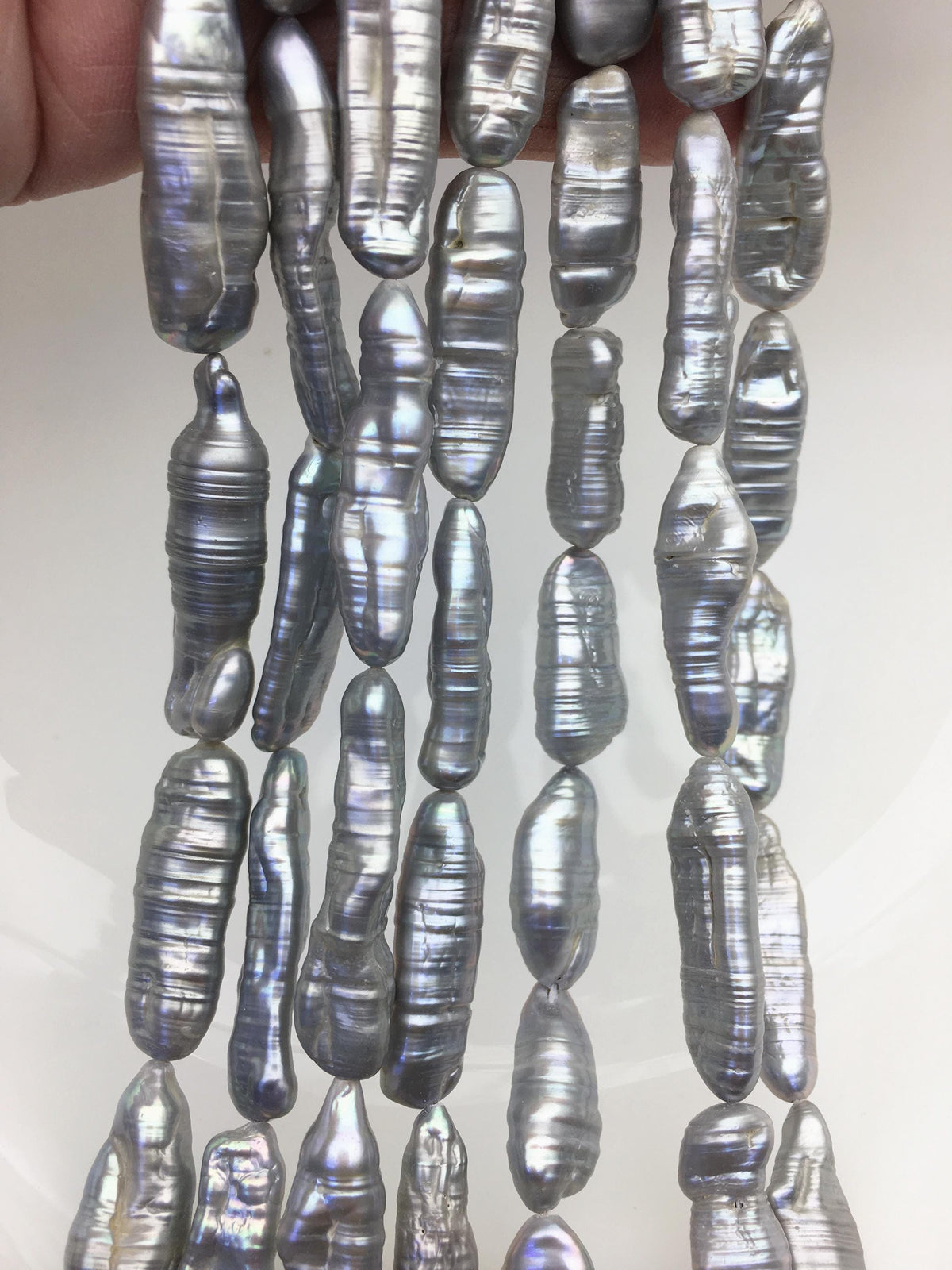 AA 9-12mm Big Gray Thick Biwa keshi Freshwater Pearl,ZS-200-94