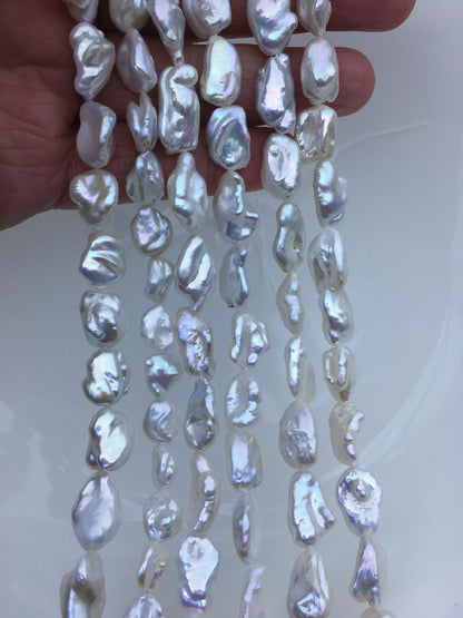 AA+ 9-11mm white long keshi Freshwater Pearl,ZS-200-60