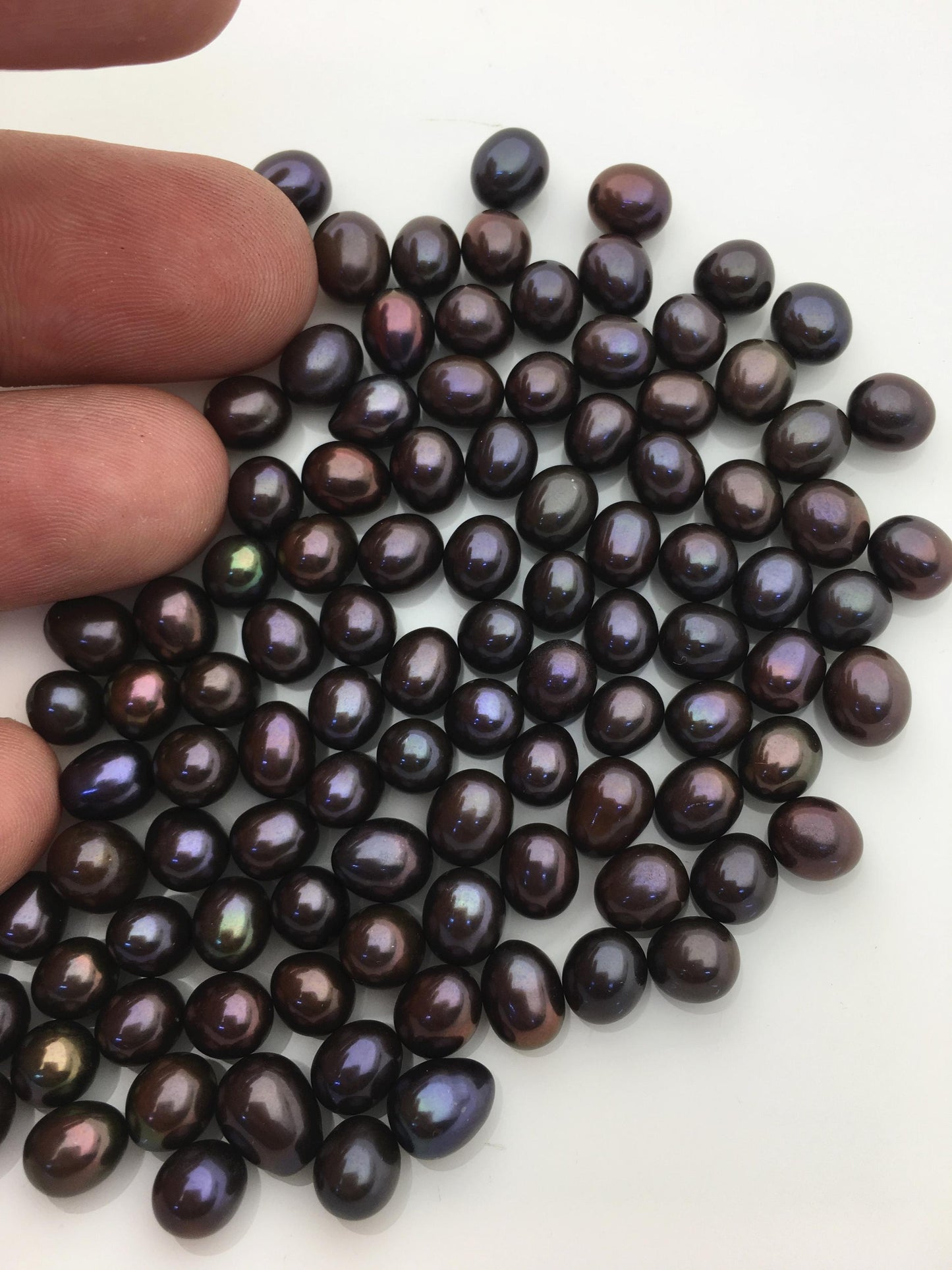 30pcs AAA 6-7mm deep brown rice freshwater pearl beads,no hole,LR6-T7