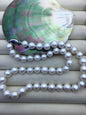 17.5'' AA+ 8-10mm white baroque near round edison freshwater Pearl necklace,genuine Natural Pearl Necklace,NPN1-T30-13