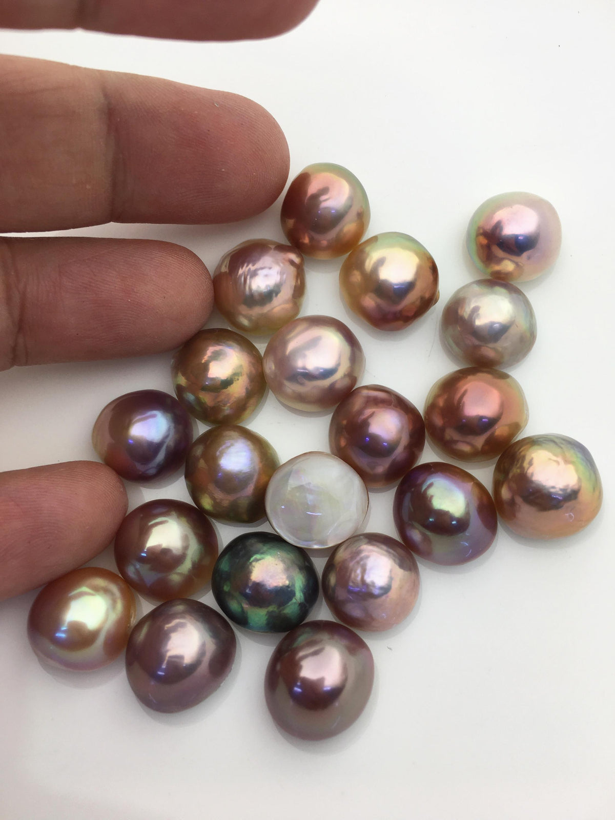 20pcs AAA 12-13mm Baroque Mabe Natural Rainbow Freshwater Pearls,no hole,MB-T65