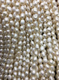 AAA- 7.4-8.4mm white nugget freshwater pearls,white cultured freshwater baroque pearl bead string,LM8-3A-12