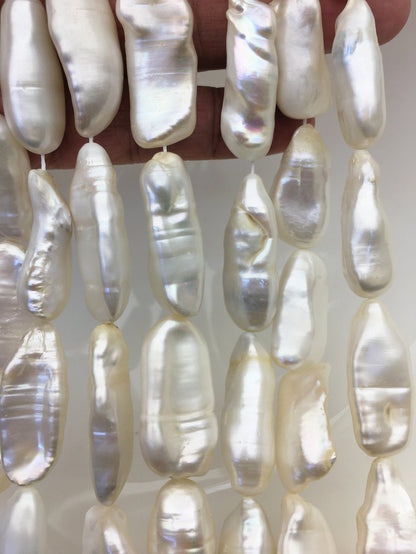 AA 12-14mm White long baroque Freshwater Pearl,ZS-119-26