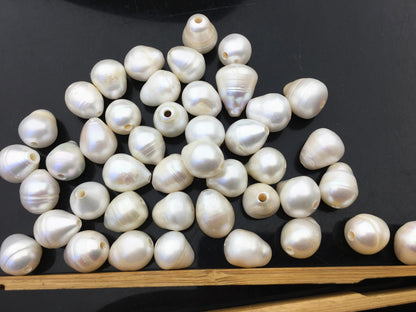 20pcs AA 11.3-13mm Big White teardrop pearls,2.2mm large hole,LR12-2A-2