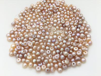 20pcs AAA 3-3.5mm Purple Seed Button freshwater Pearls,half drilled,BTN3-4A-8-3