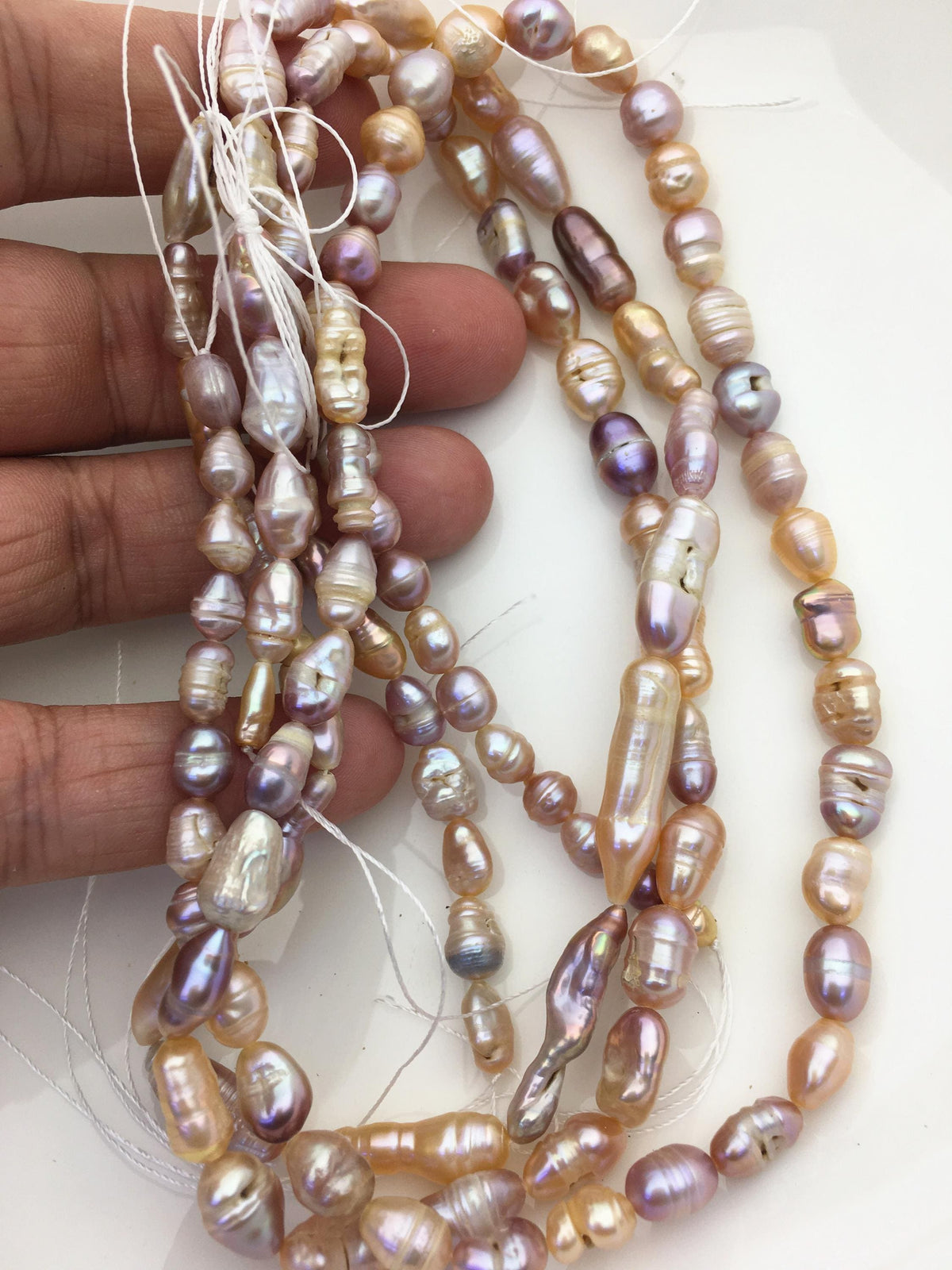3 strands AA 5-8mm natural pink purple baroque Freshwater Pearl,DIY Loose Freshwater Pearl,ZS-200-T2