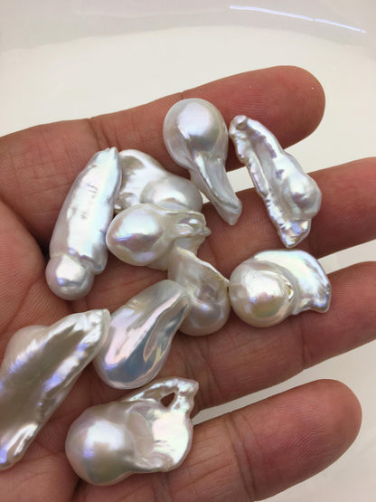 10pcs AAA/AA+ 11-16mm Natural White Flame ball Pearl - no hole,FL15-T4-66