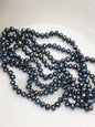 56'' AA+ 6-6.5mm near round black blue pearl Necklace,Pearl necklace,NPN1-096