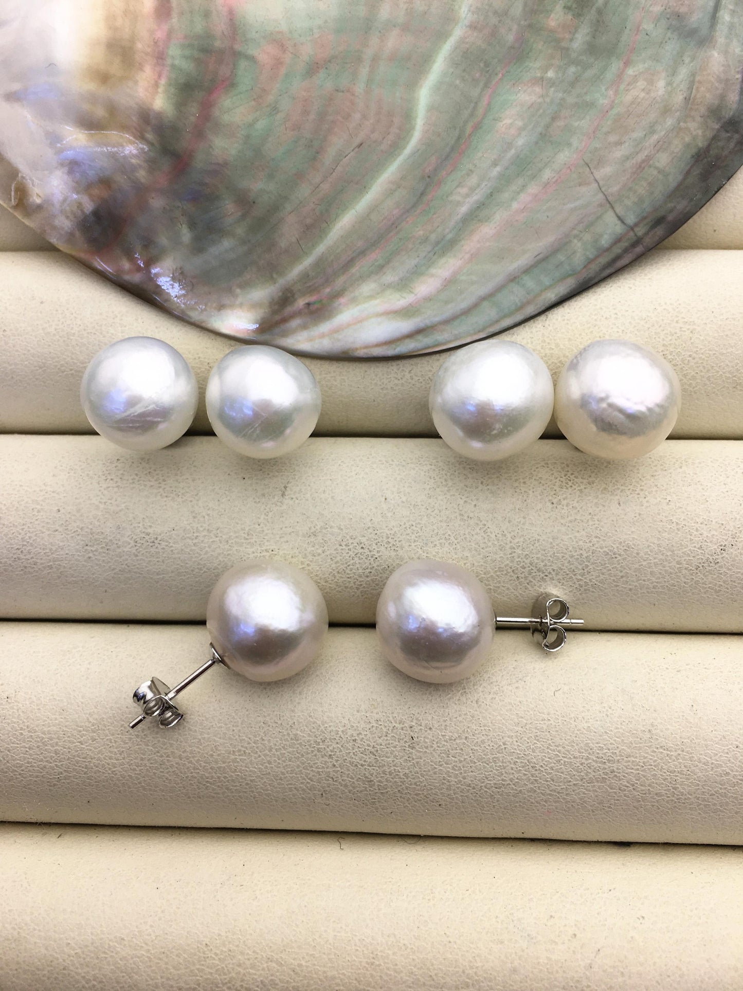 AA+ 11-13mm big white baroque edison pearl stud earrings,SE3-T9-23