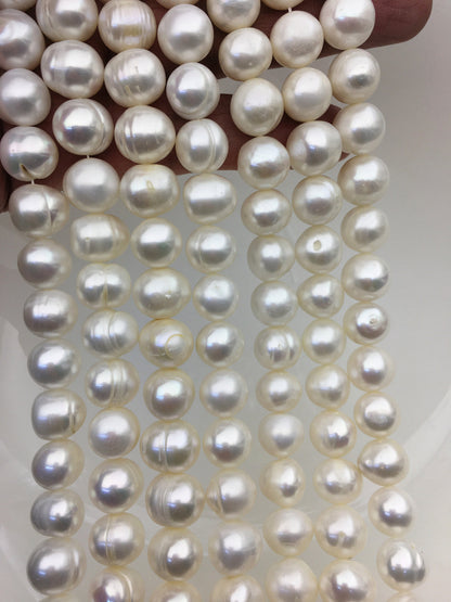 AA 10.4-11mm white Near Round potato freshwater pearls,1.5mm,2.0mm,2.2mm,2.5mm,3.0mm big hole,pearl for DIY,CR10-2A-SLWc-1