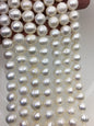 AA 10.4-11mm white Near Round potato freshwater pearls,1.5mm,2.0mm,2.2mm,2.5mm,3.0mm big hole,pearl for DIY,CR10-2A-SLWc-1