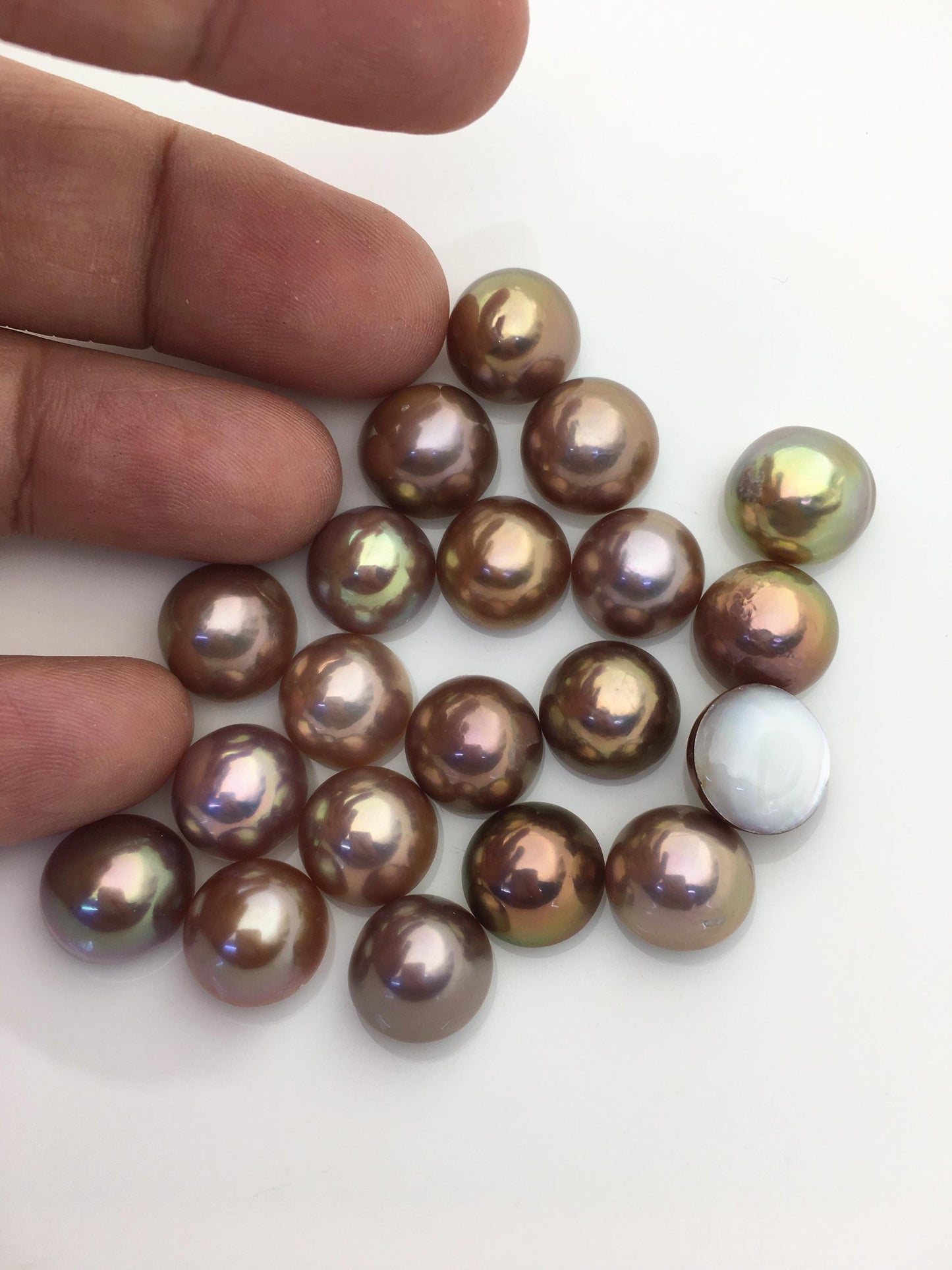 20pcs AAA 12-13mm Baroque Mabe Natural Mix Color Rainbow Freshwater Pearls,no hole,MB-T56