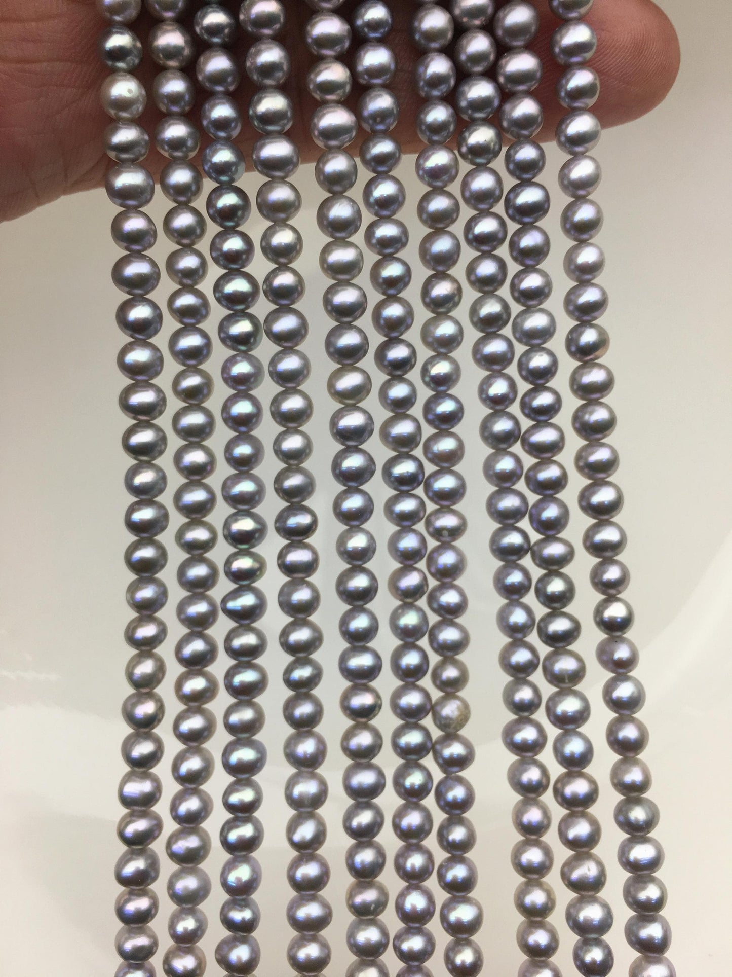 AAA 4-4.5mm gray near round freshwater pearls,4mm seed pearl,RP4-T6